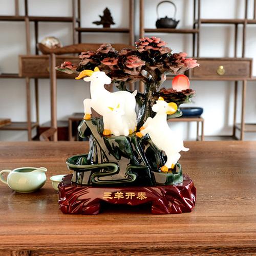 塑料,树脂工艺品 工艺品 商品名称 三羊开泰 小号 摆件 产品材质 树脂